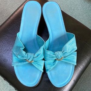 Turquoise Wedge Sandals